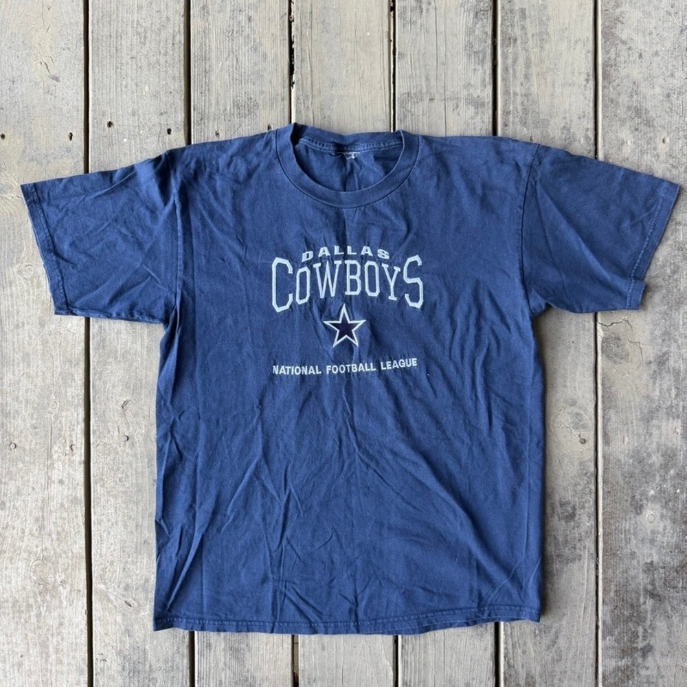 Dallas Cowboys NFL T-Shirt Navy Blue Graphic Star Logo Tee Mens Large Vintage